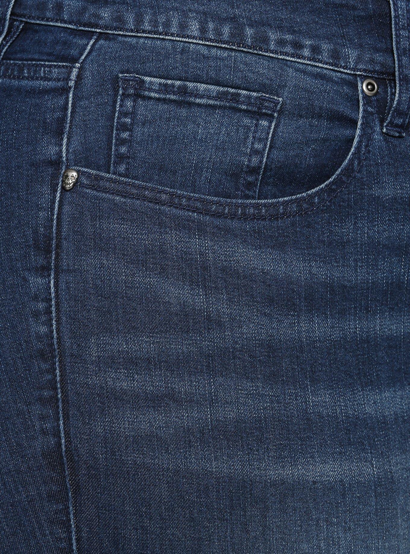 HT Denim Indigo Hi-Rise Flared Jeans Plus Size, INDIGO, alternate