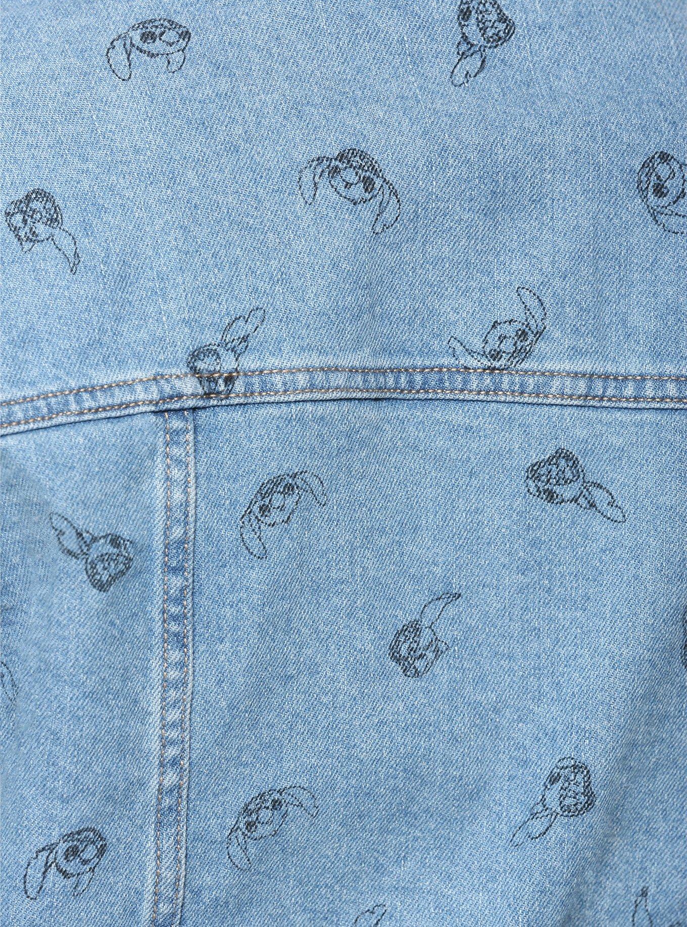 Disney Lilo & Stitch Toss Print Girls Denim Jacket, DARK BLUE, alternate