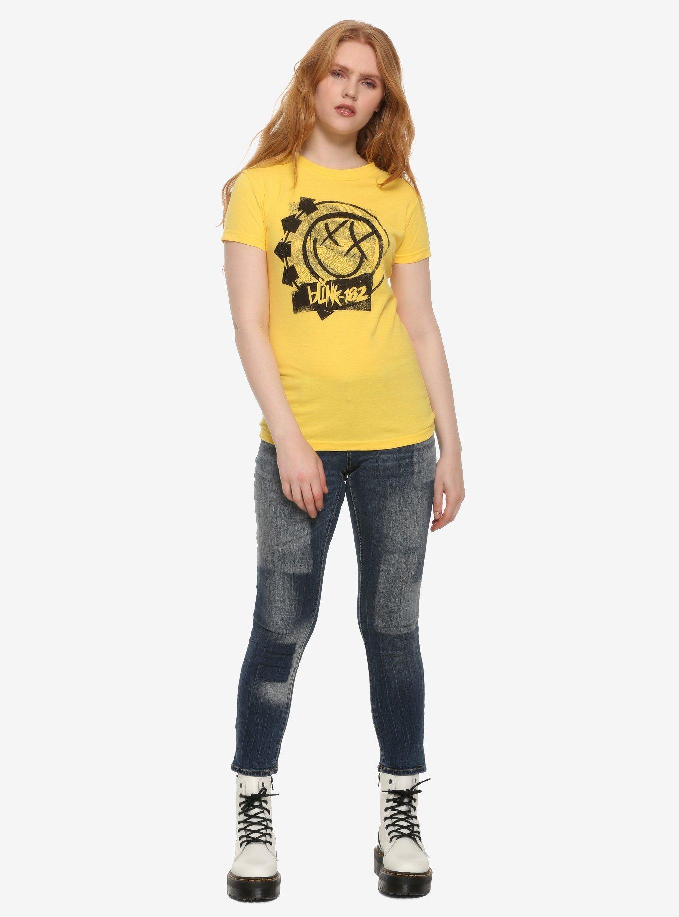 Blink-182 Smiley Girls T-Shirt, YELLOW, alternate