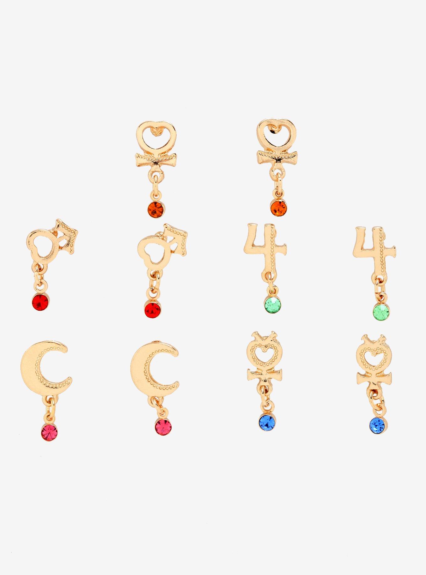 Sailor Moon Sailor Guardian Symbols Stud Earring Set, , alternate