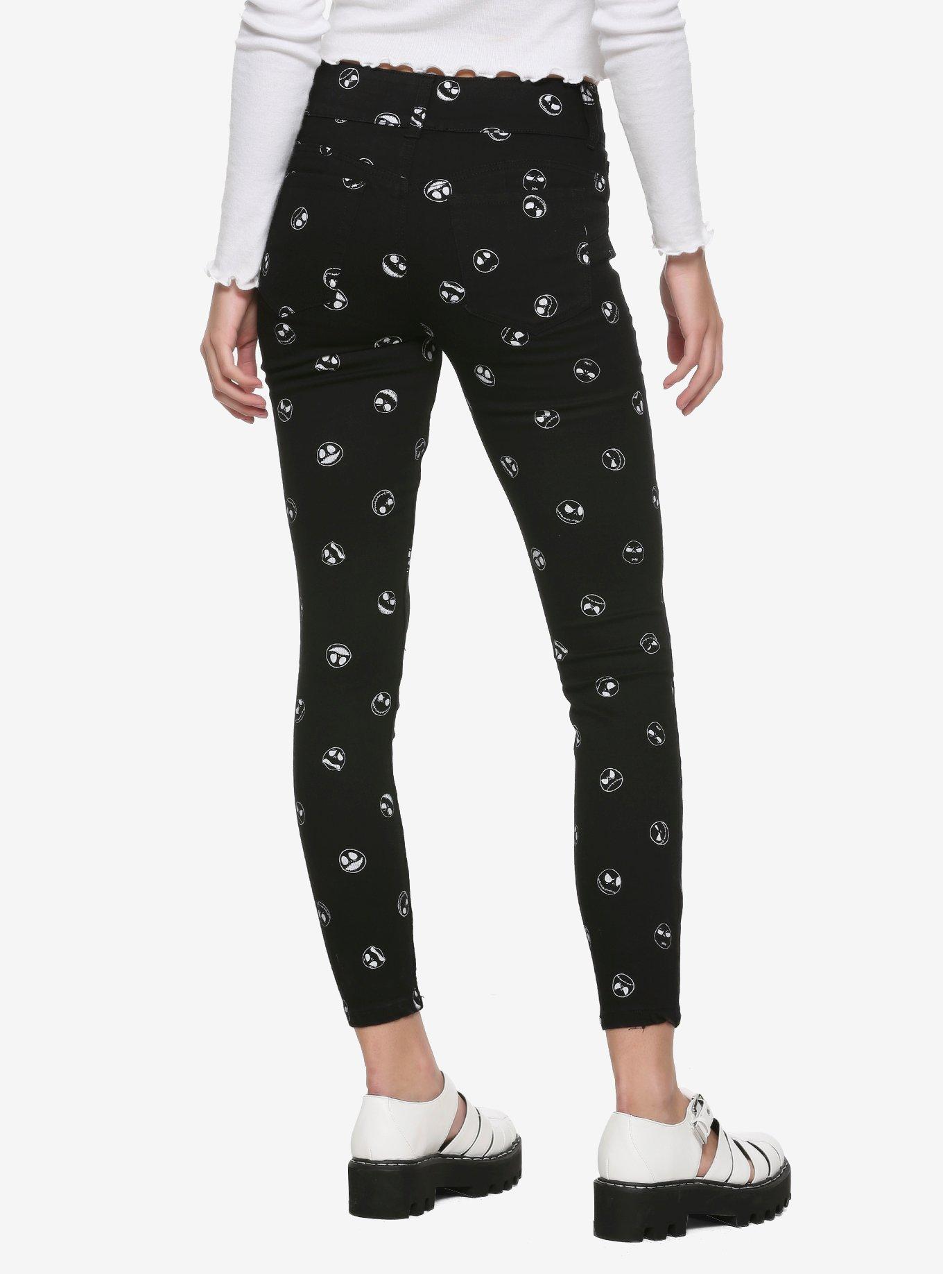 The Nightmare Before Christmas Jack Skellington Face Super Skinny Pants, MULTI, alternate