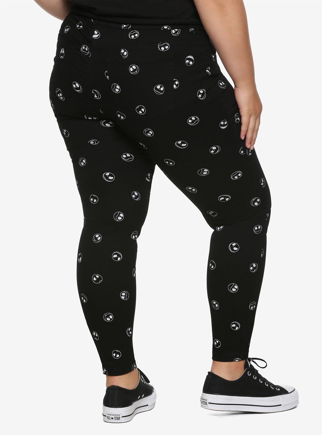 The Nightmare Before Christmas Jack Skellington Face Super Skinny Pants Plus Size, MULTI, alternate