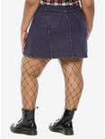 Purple Acid Wash Denim Skirt Plus Size, PURPLE, alternate