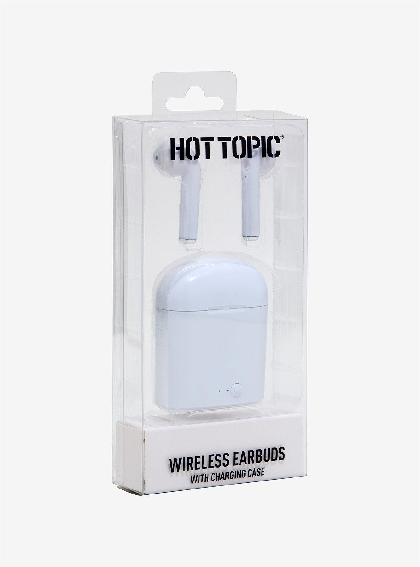 White Wireless Earbuds With Charging Case, , alternate