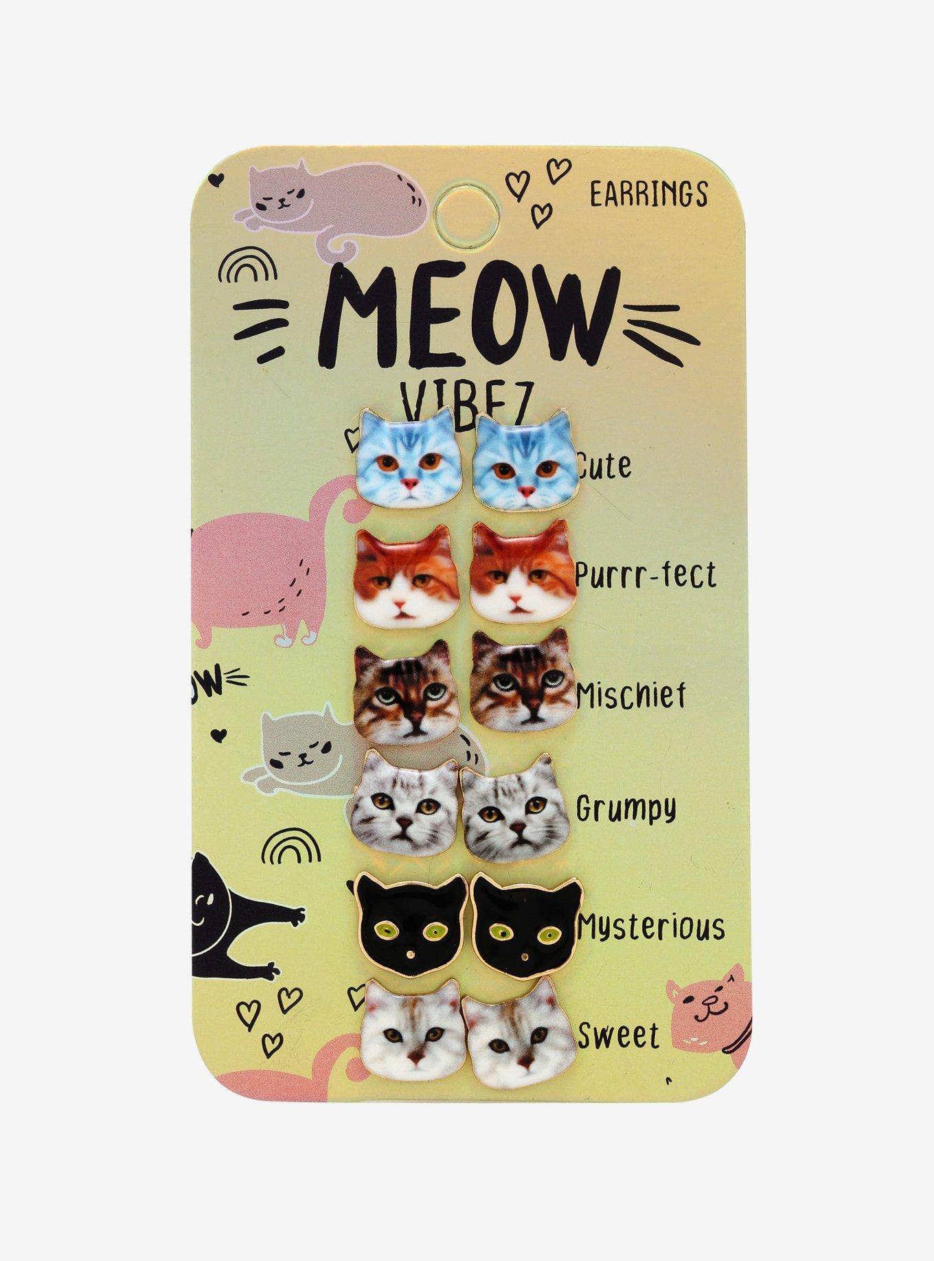 Kitty Cat Earring Set, , alternate