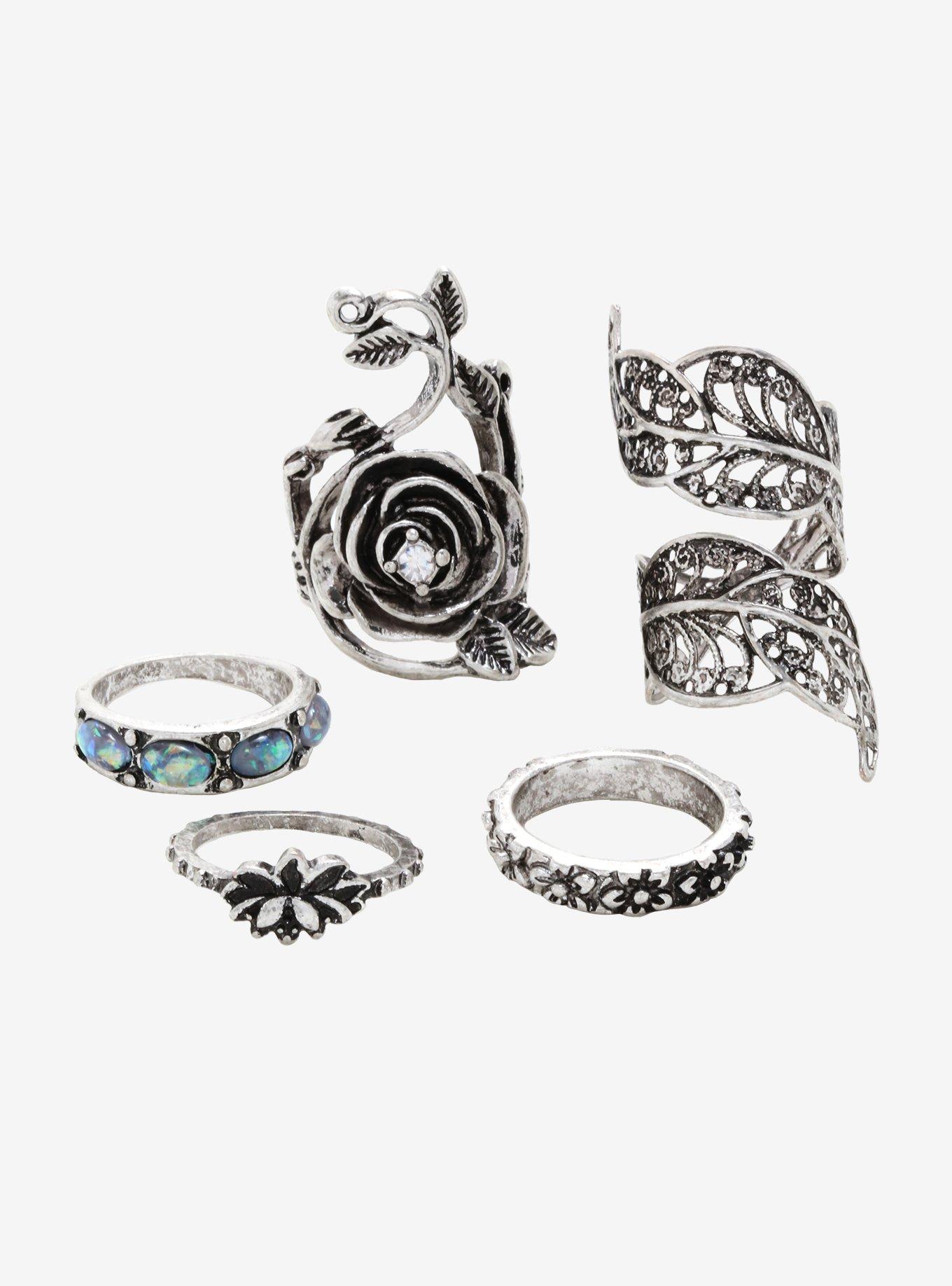 Flower Ring Set, , alternate