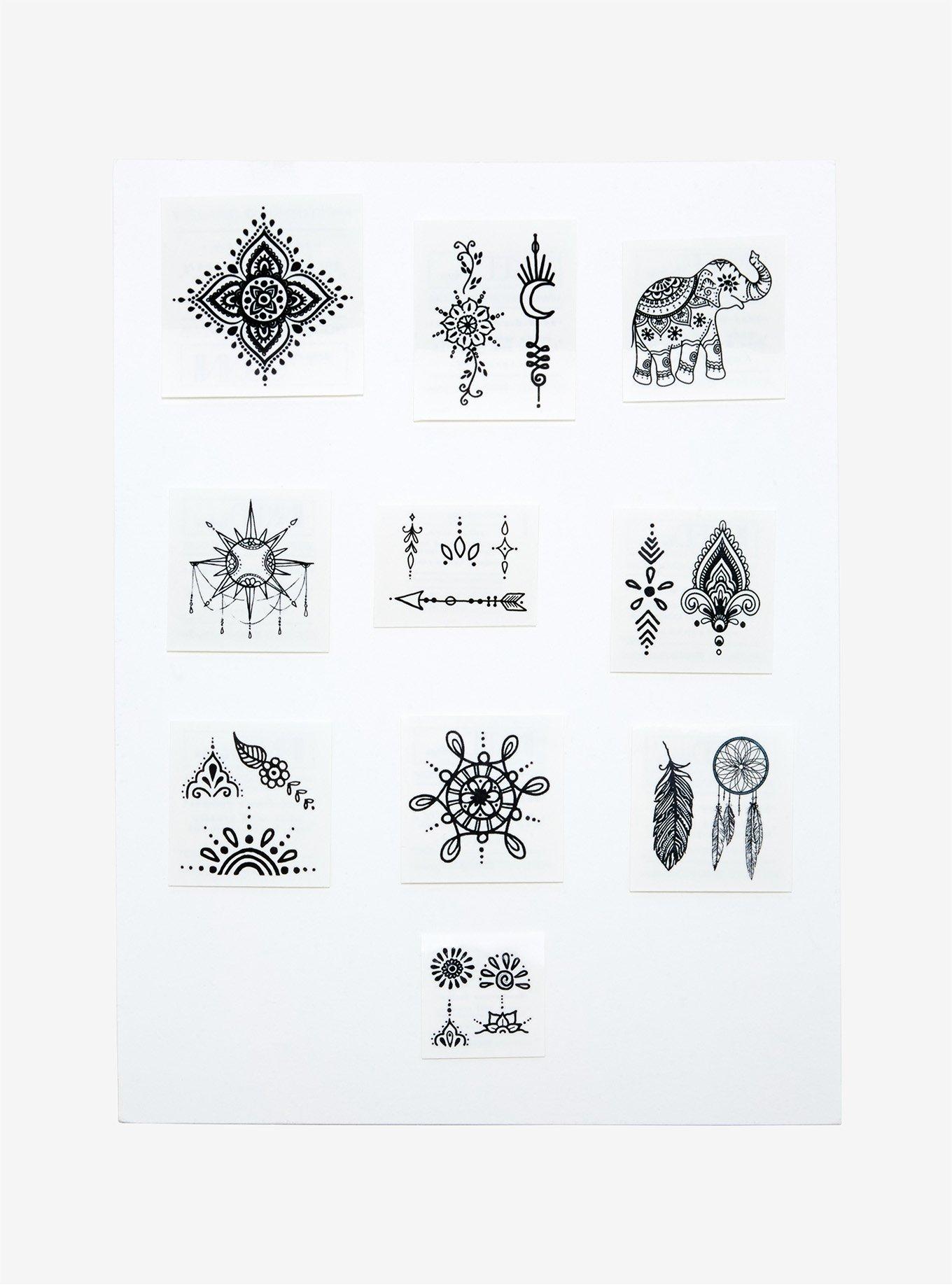 Henna Inspired Inked Temporary Tattoos, , alternate