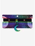 Anodized Crescent Moon Faux Leather Choker, , alternate