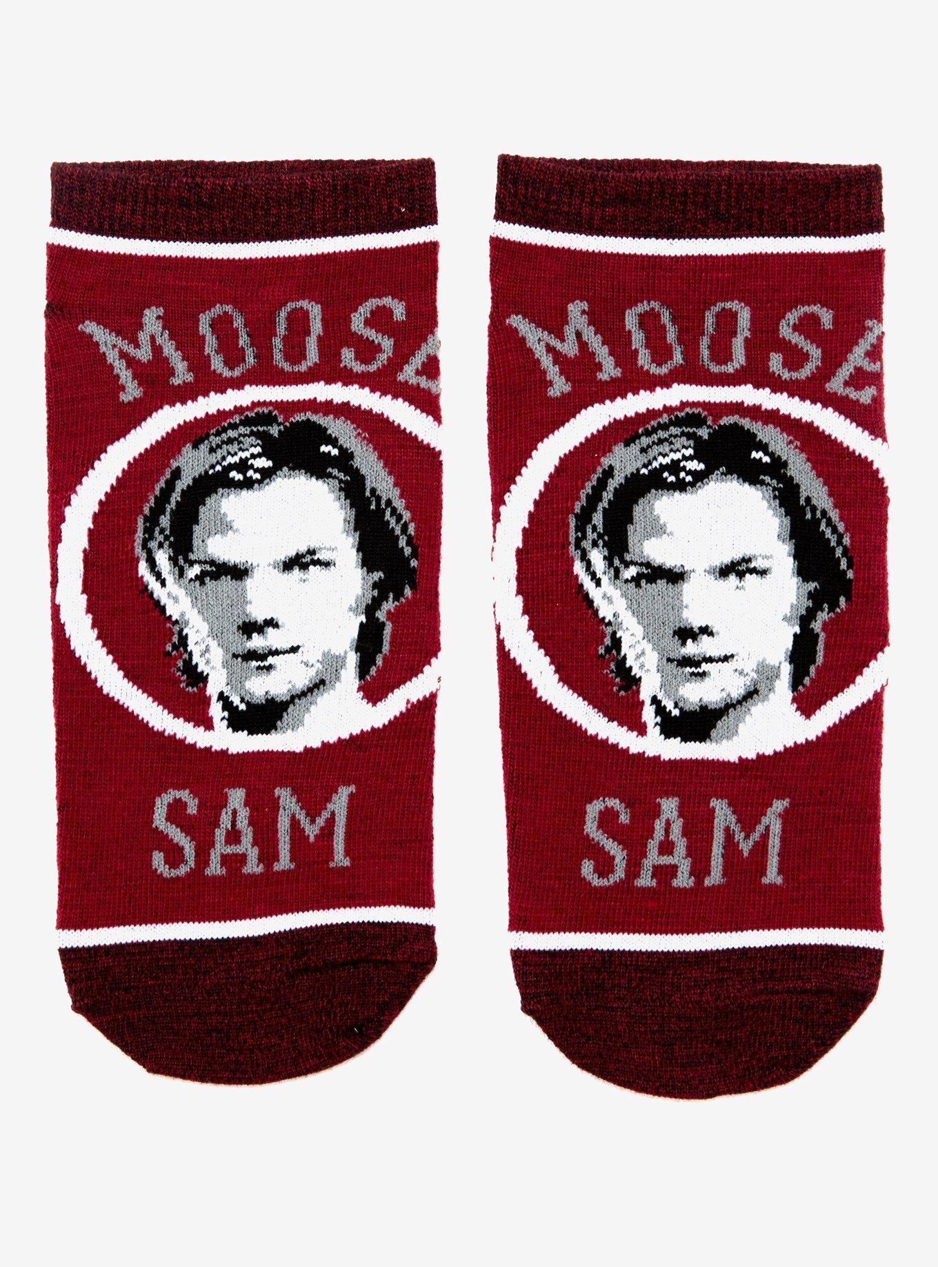 Supernatural Moose Sam No-Show Socks, , alternate