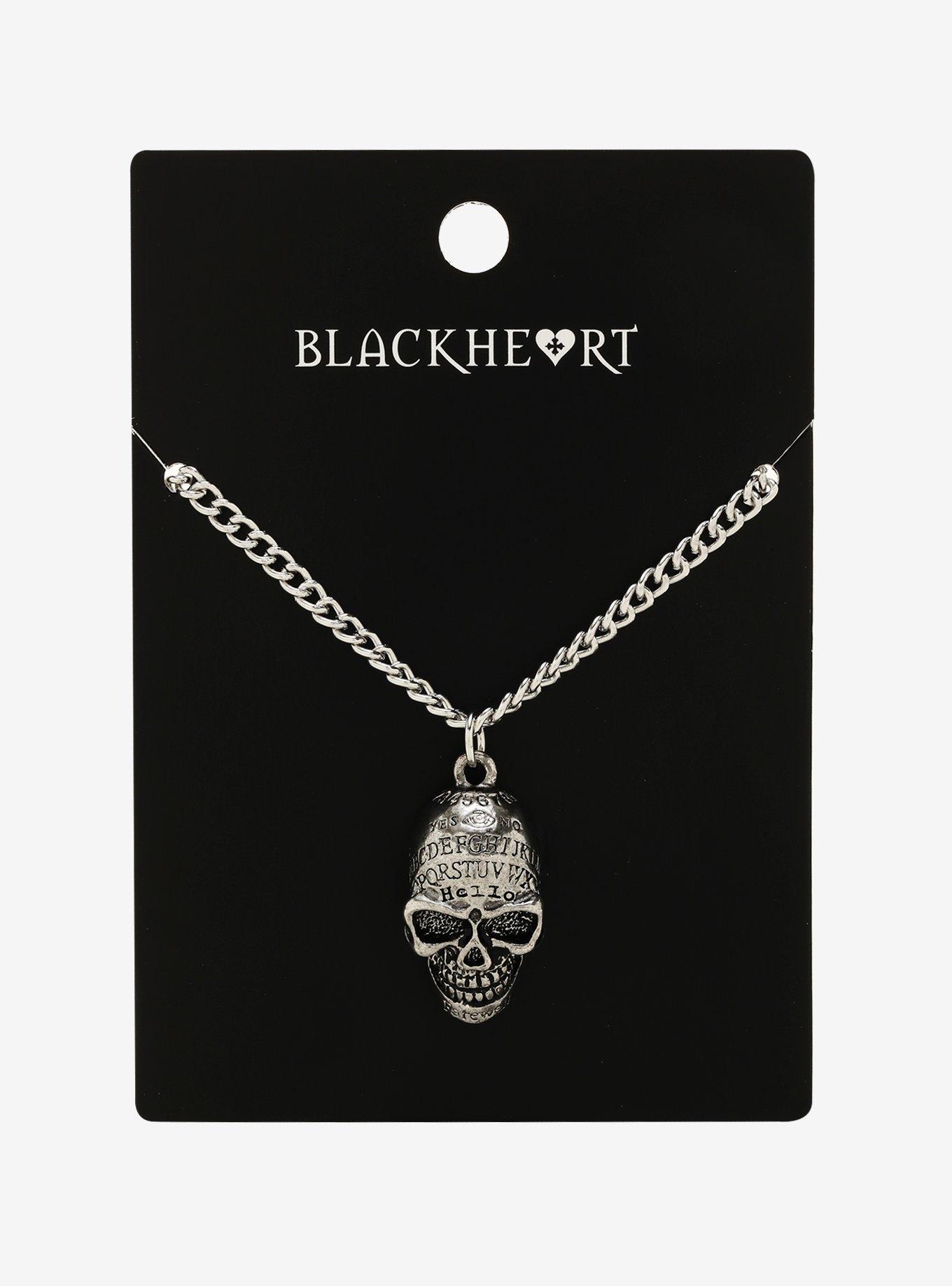 Blackheart Spirit Board Skull Pendant Necklace, , alternate