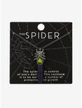 Spider Green & Purple Faux Crystal Necklace, , alternate