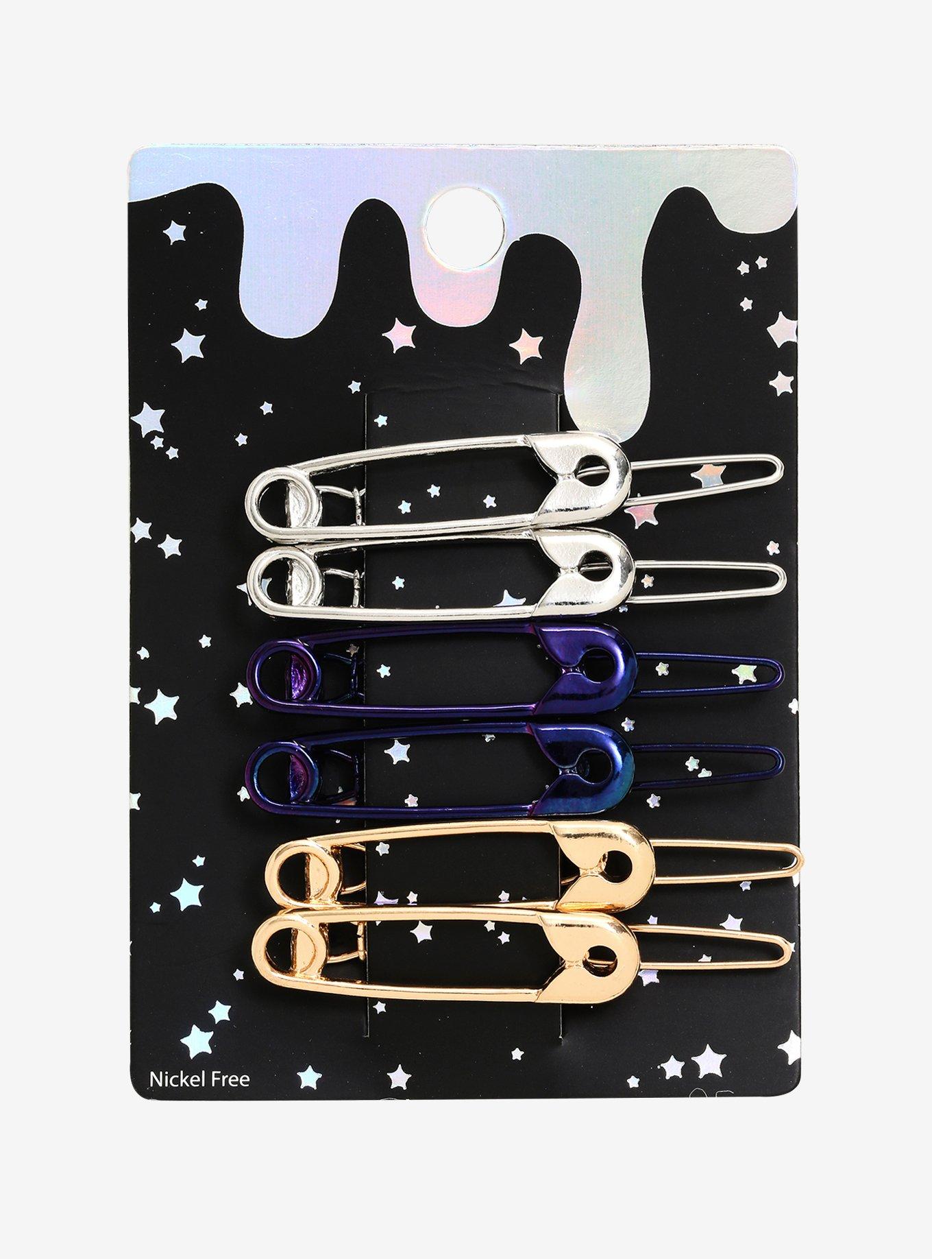Safety Pin Barrette Set | Hot Topic