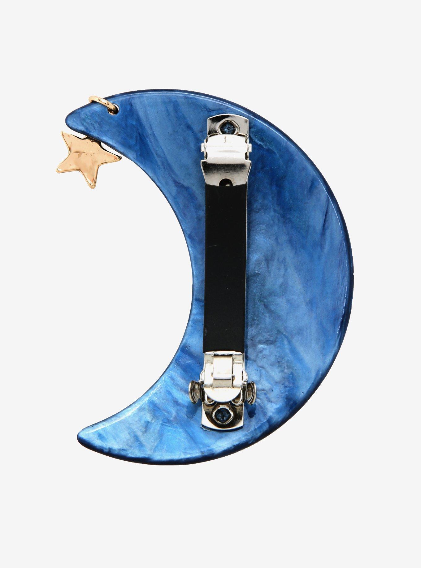 Moon Dangle Star Hair Clip, , alternate
