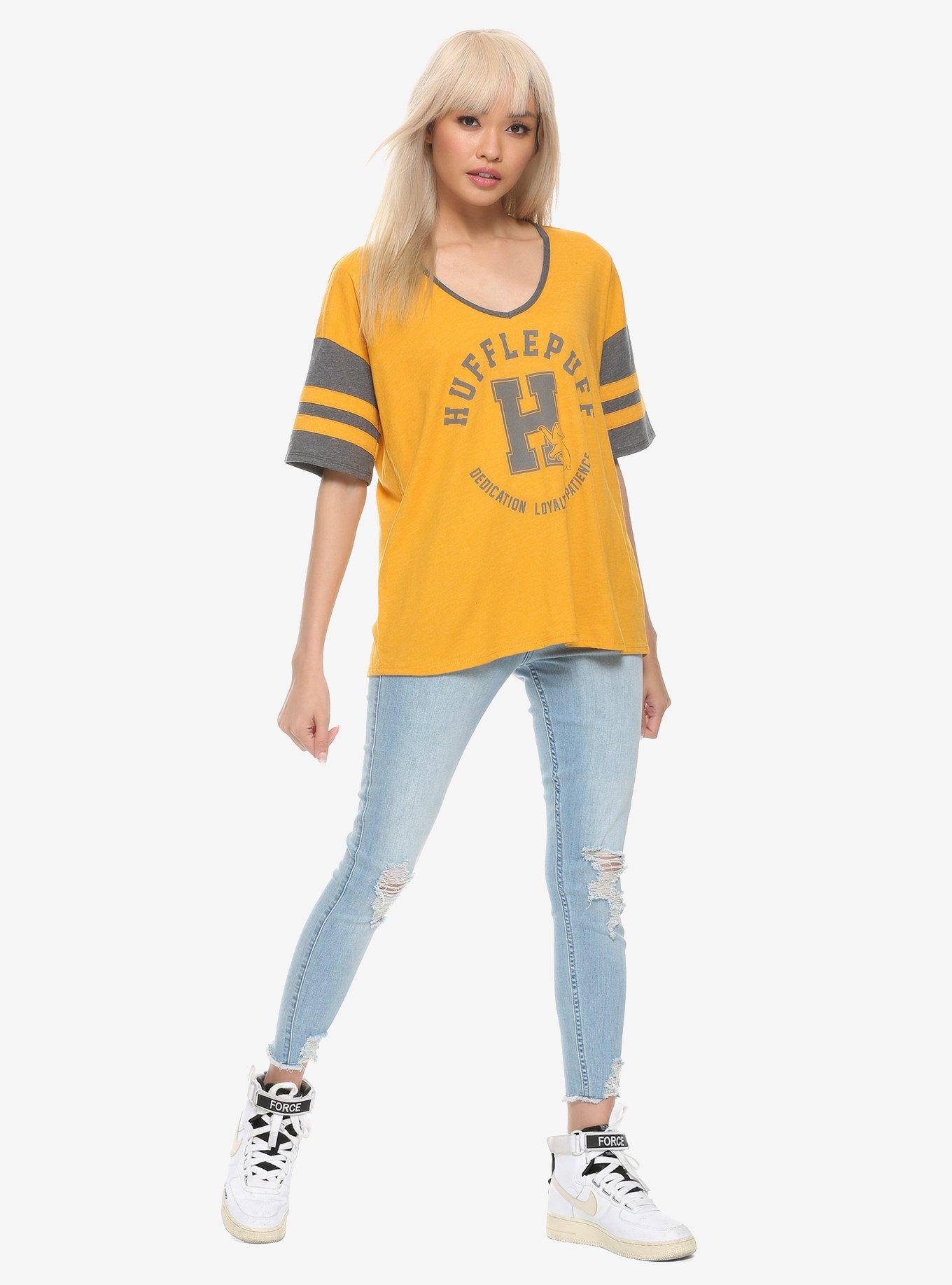 Harry Potter Hufflepuff Girls Athletic T-Shirt, GREY, alternate