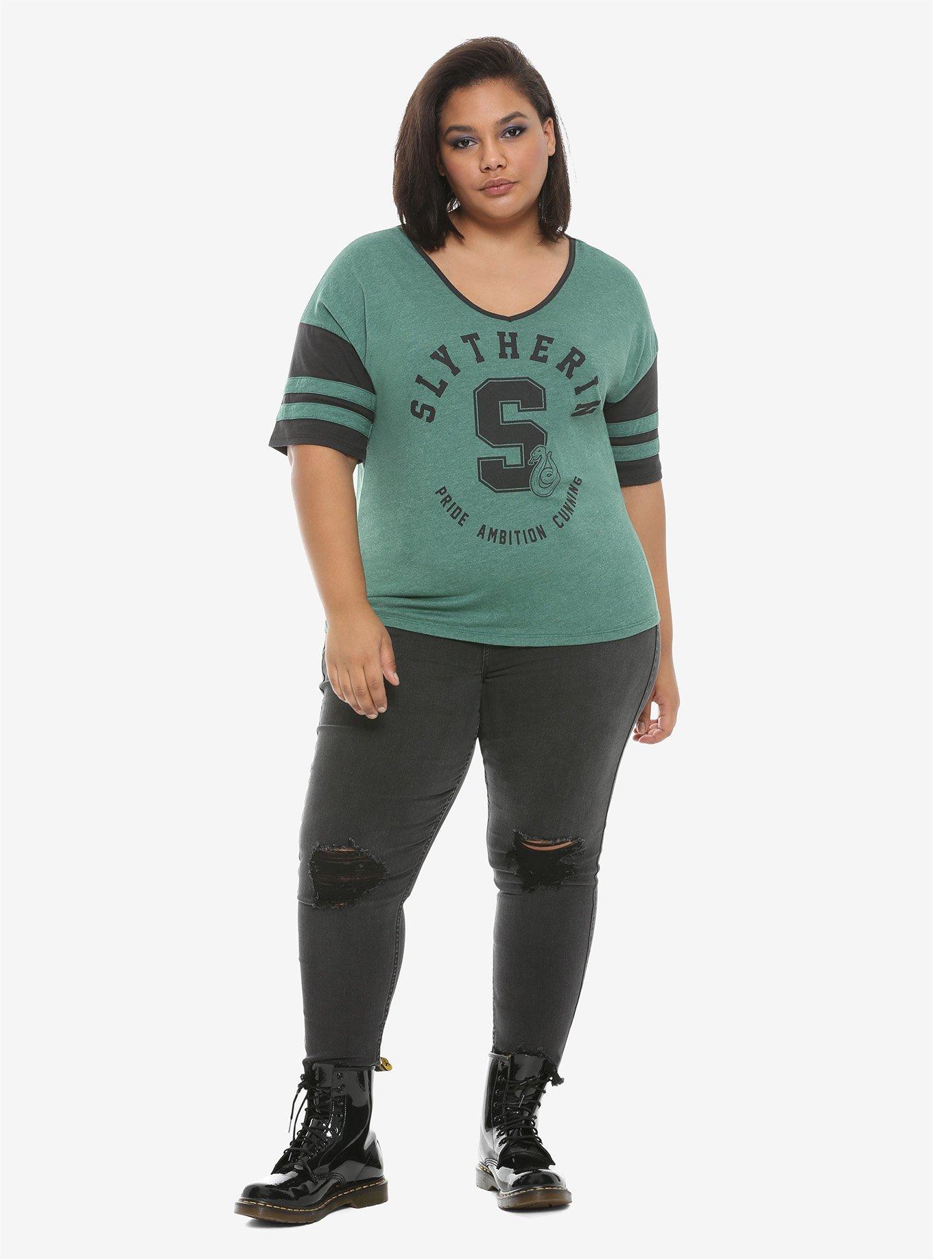 Harry Potter Slytherin Girls Athletic T-Shirt Plus Size, BLACK, alternate