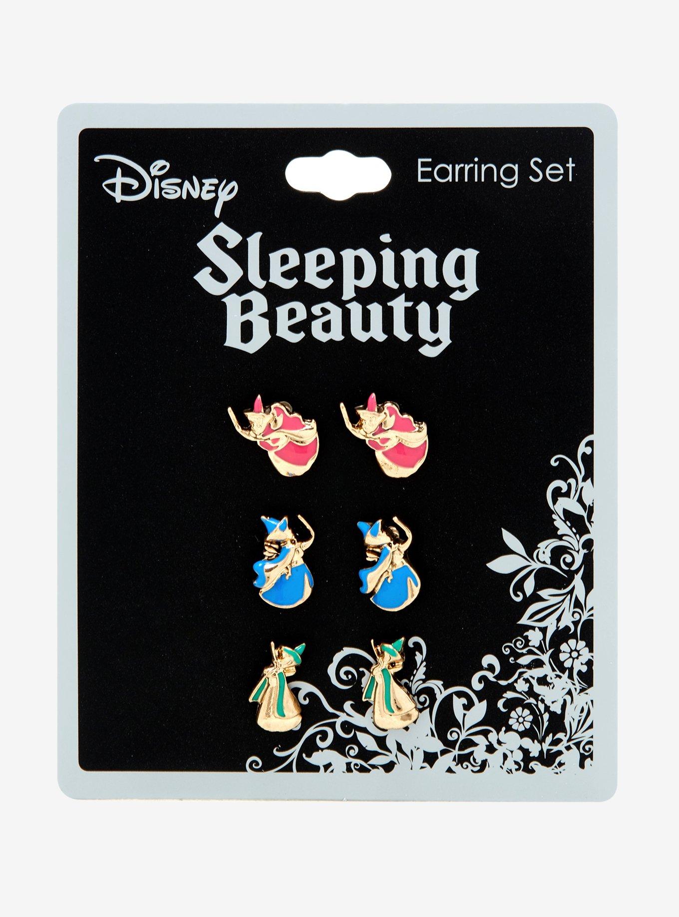 Disney Sleeping Beauty Fairies Stud Earring Set, , alternate