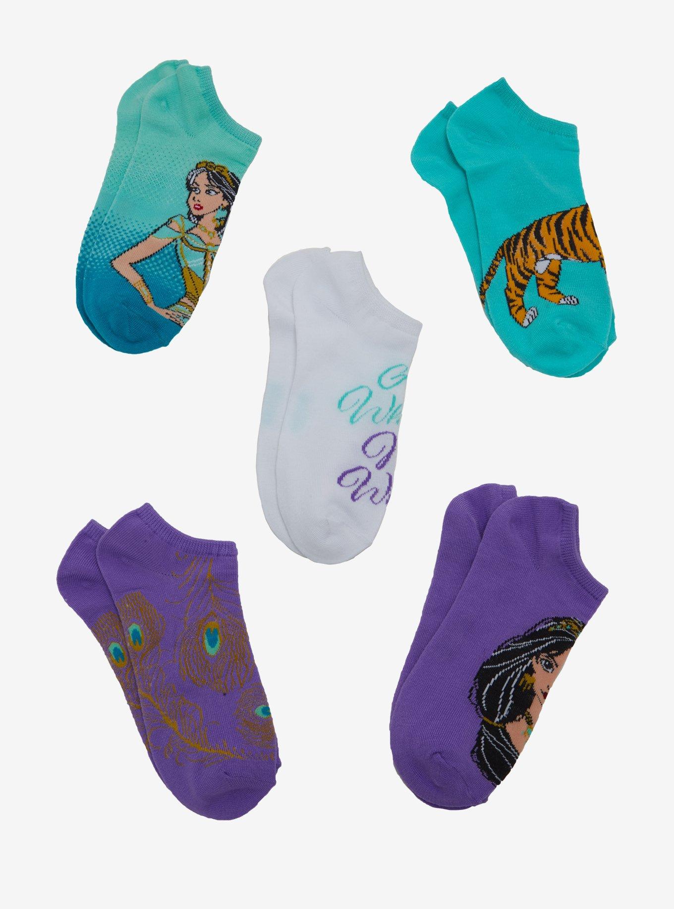 Disney Aladdin Jasmine & Rajah Ankle Socks 5 Pair | BoxLunch