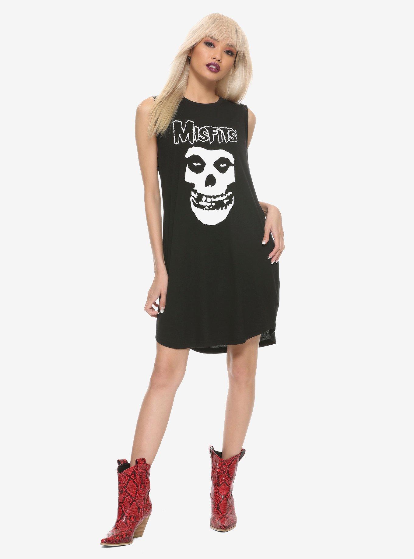 Misfits Logo Tank Dress, WHITE, alternate