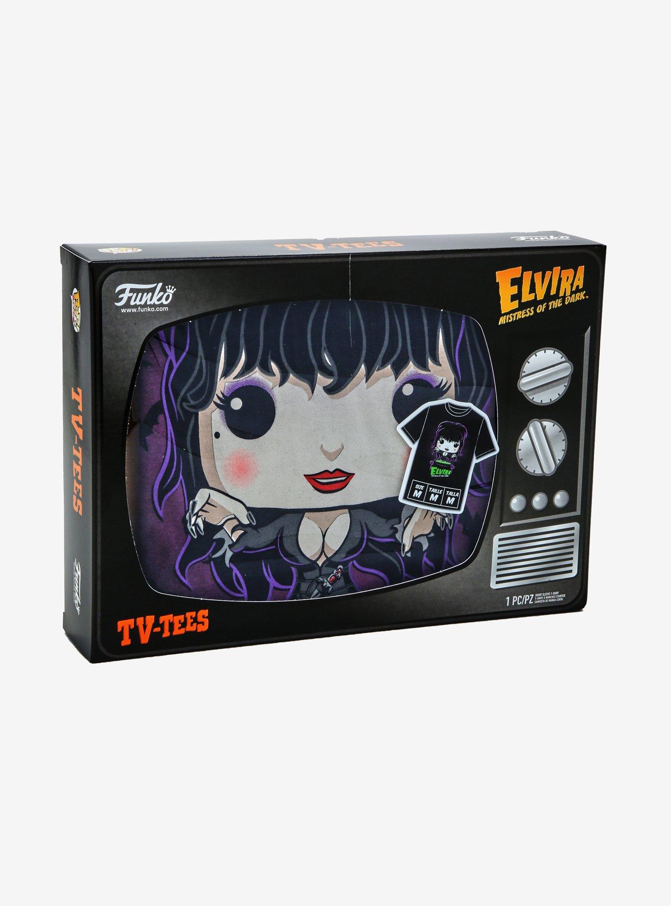 Funko Elvira Mistress Of The Dark Pop! Tees Elvira TV Box T-Shirt, MULTI, alternate