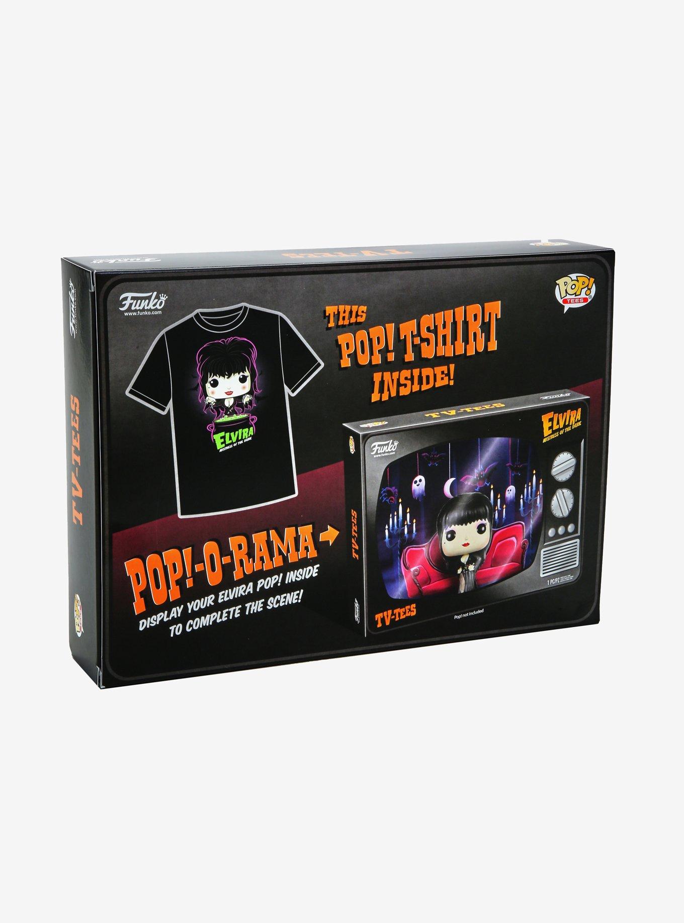 Funko Elvira Mistress Of The Dark Pop! Tees Elvira TV Box T-Shirt, MULTI, alternate