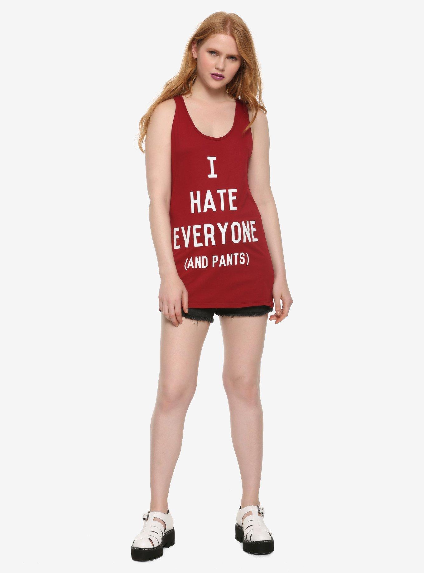 I Hate Everyone & Pants Girls Tank Top, WHITE, alternate