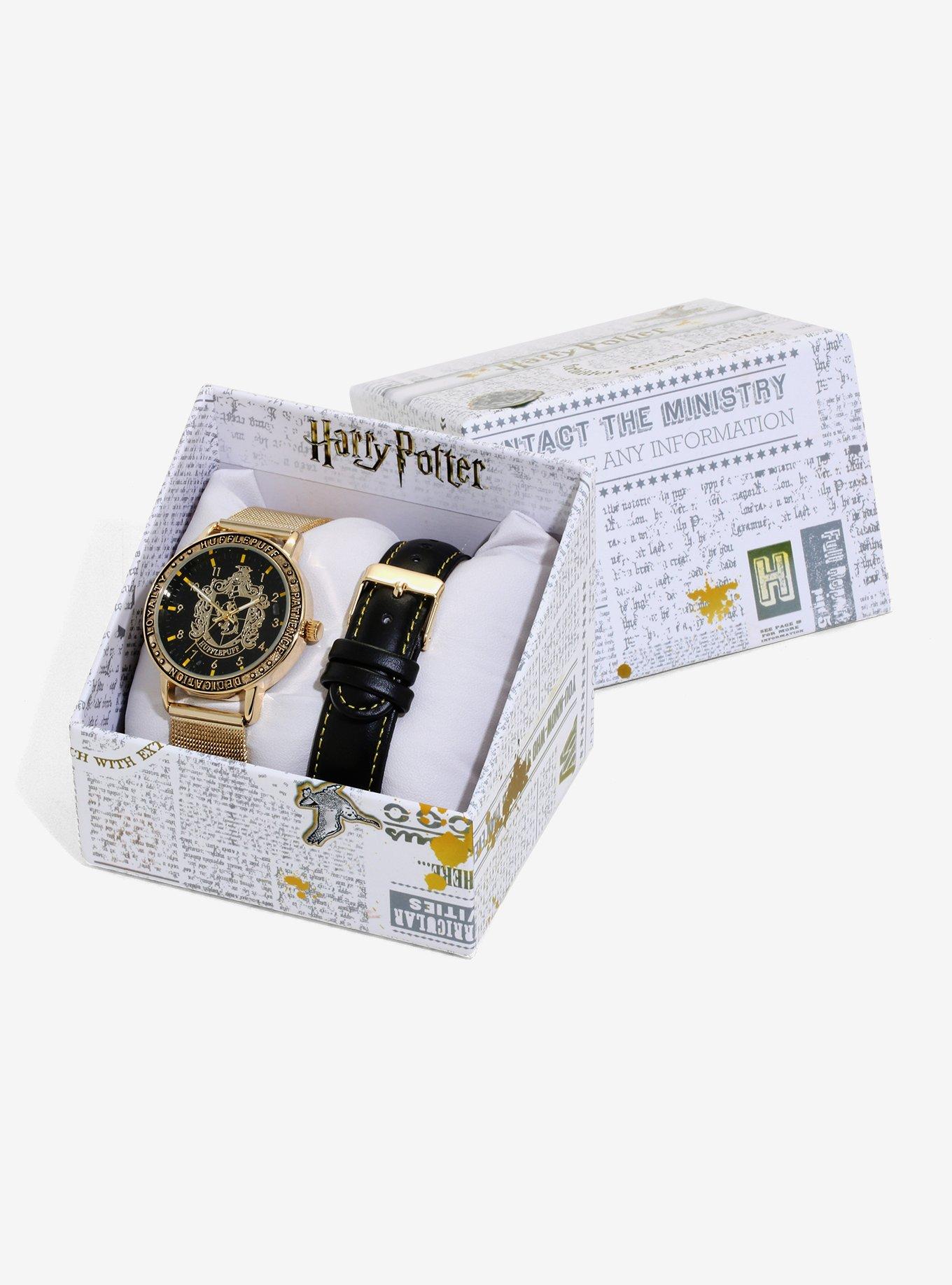 Harry Potter Hufflepuff Metal & Leather Watch Set - BoxLunch Exclusive, , alternate