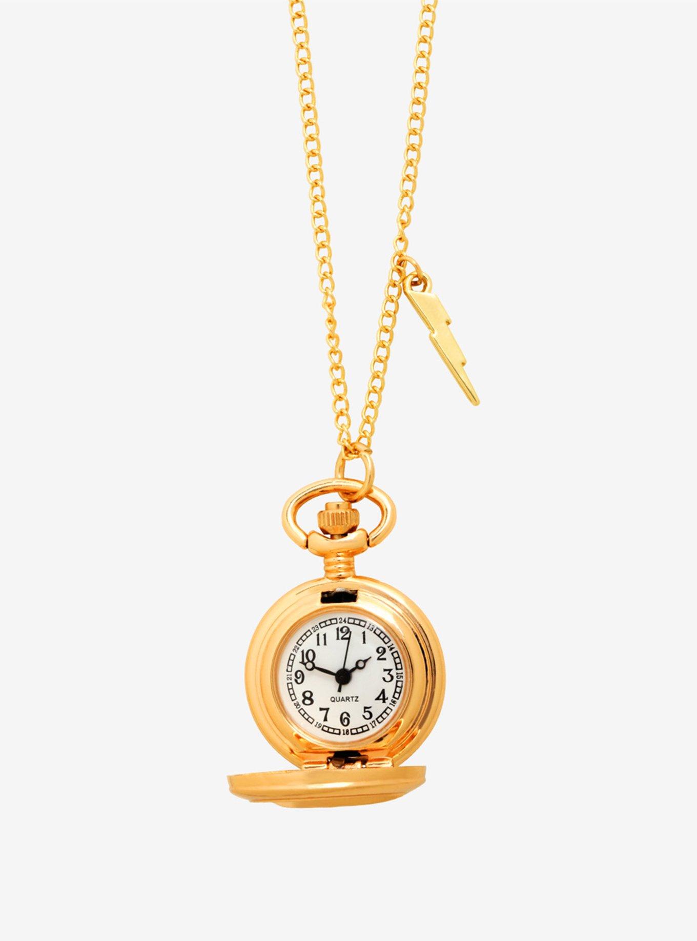 Harry Potter Deathly Hallows Gold Watch Necklace - BoxLunch Exclusive, , alternate