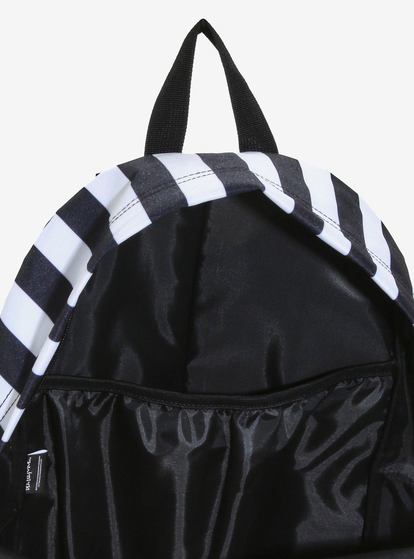 Beetlejuice Black & White Striped Backpack, , alternate