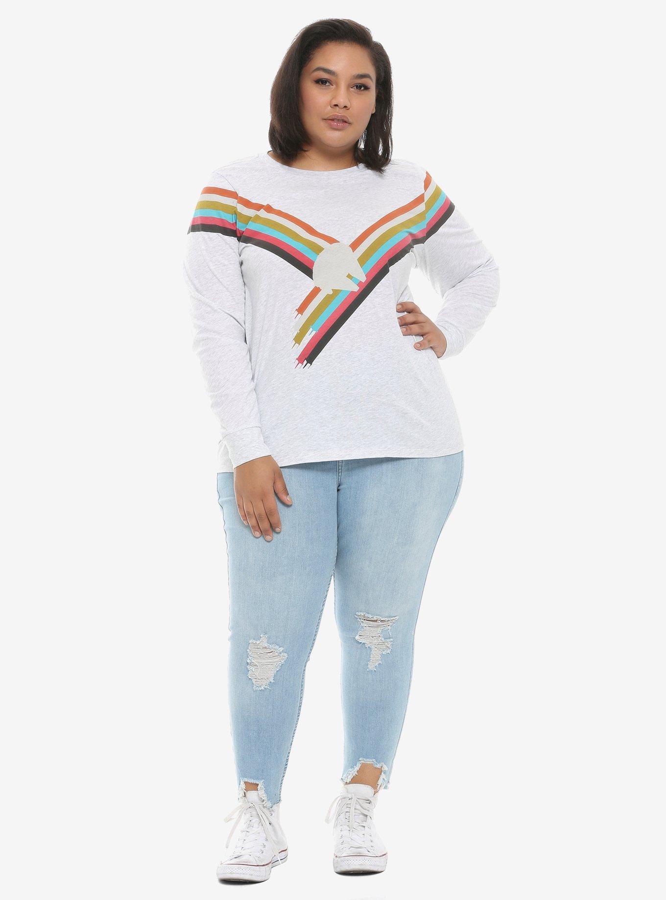 Her Universe Star Wars Millennium Falcon Striped Long-Sleeve T-Shirt Plus Size, , alternate
