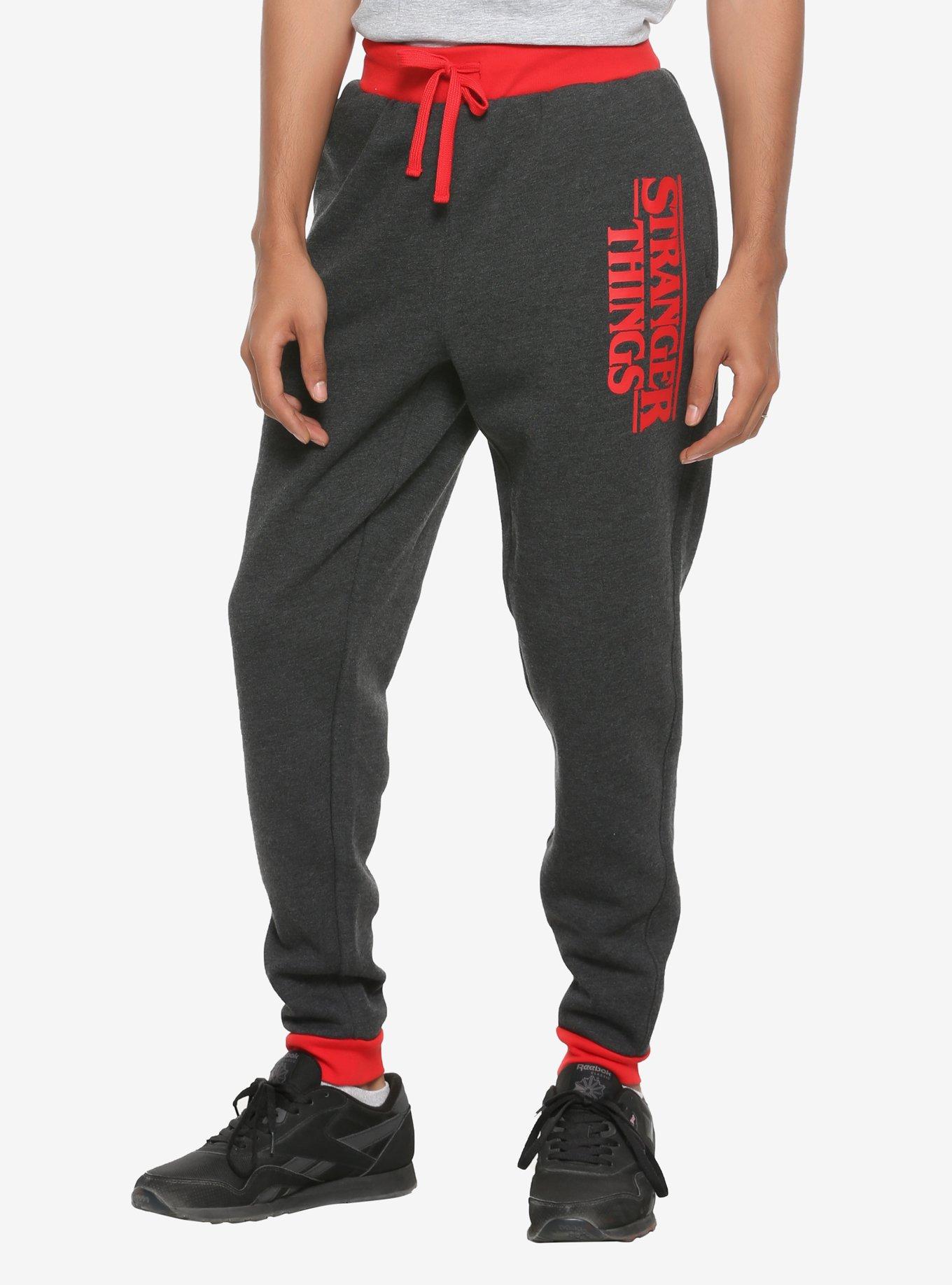 Stranger Things Logo Sweatpants, GREY, alternate