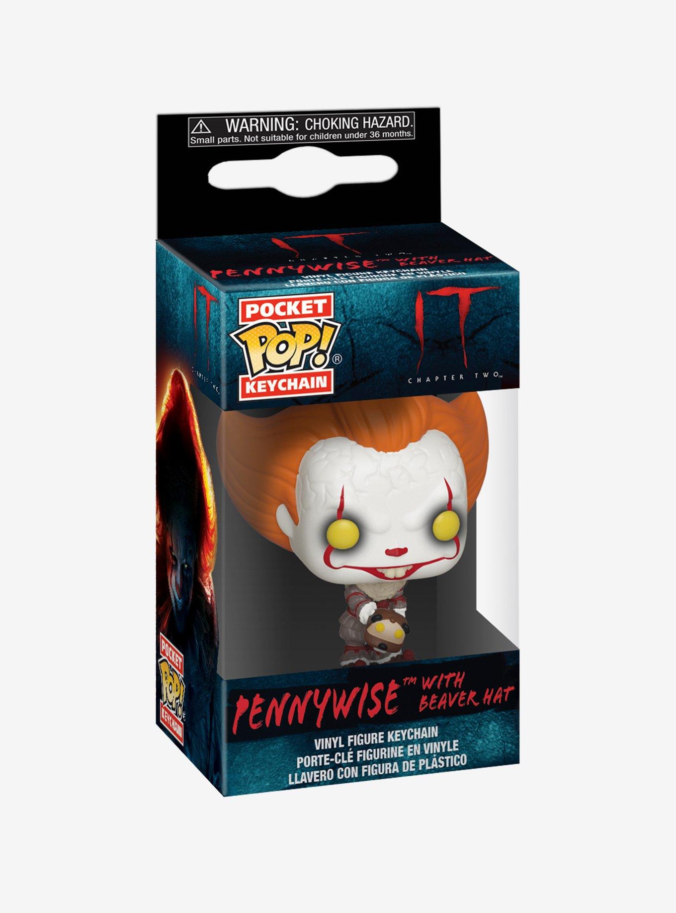 Funko Pocket Pop! IT Chapter Two Pennywise with Beaver Hat Vinyl Keychain, , alternate