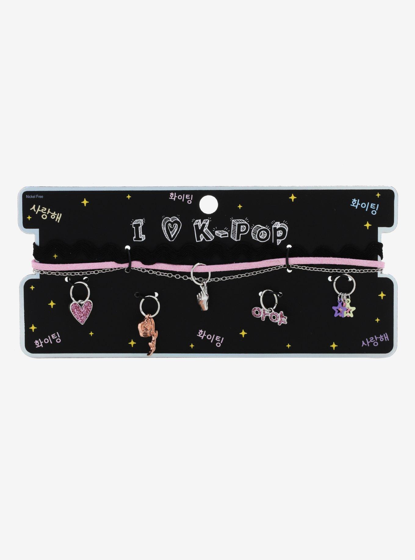 I Love K-Pop Charm Choker Set, , alternate
