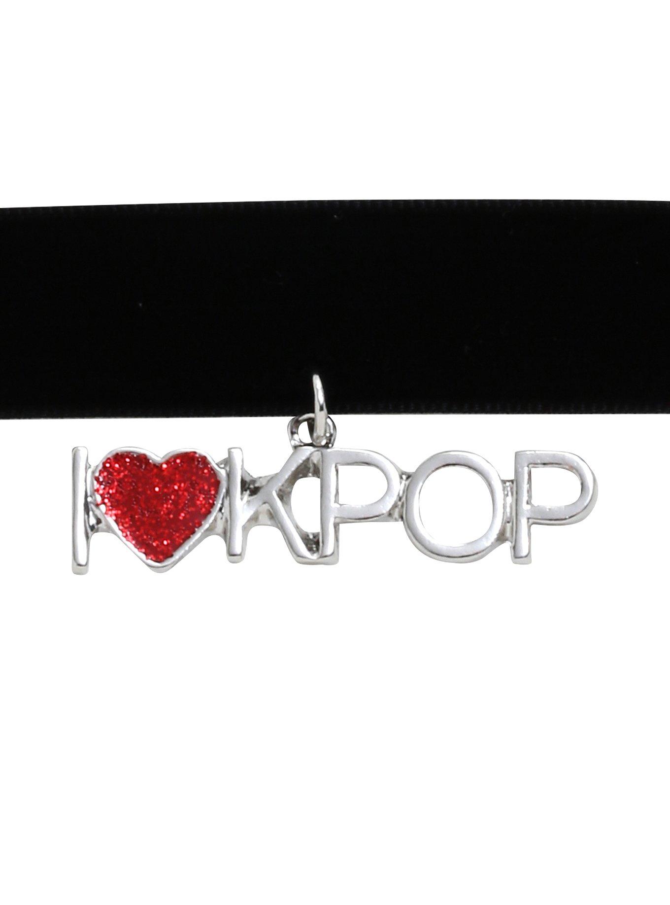 I Love K-Pop 90s Velvet Choker, , alternate