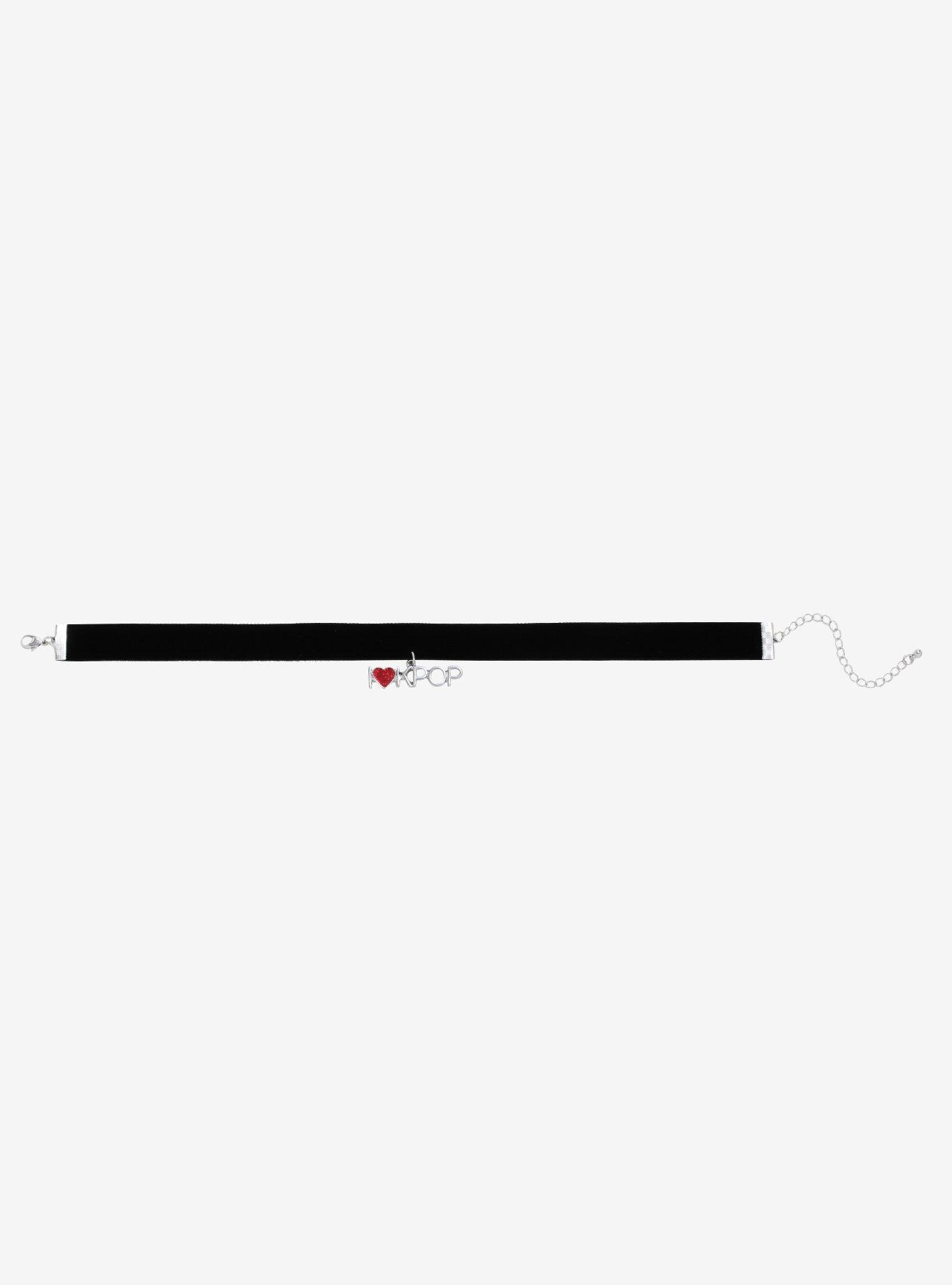 I Love K-Pop 90s Velvet Choker, , alternate