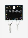 I Love K-Pop Hoops With Chains Earrings, , alternate