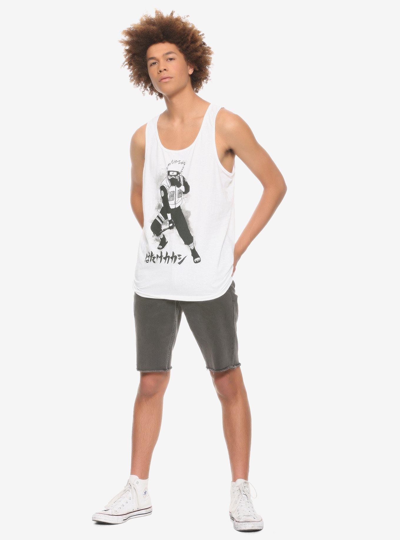 Naruto Shippuden Kakashi Black & White Tank Top, , alternate