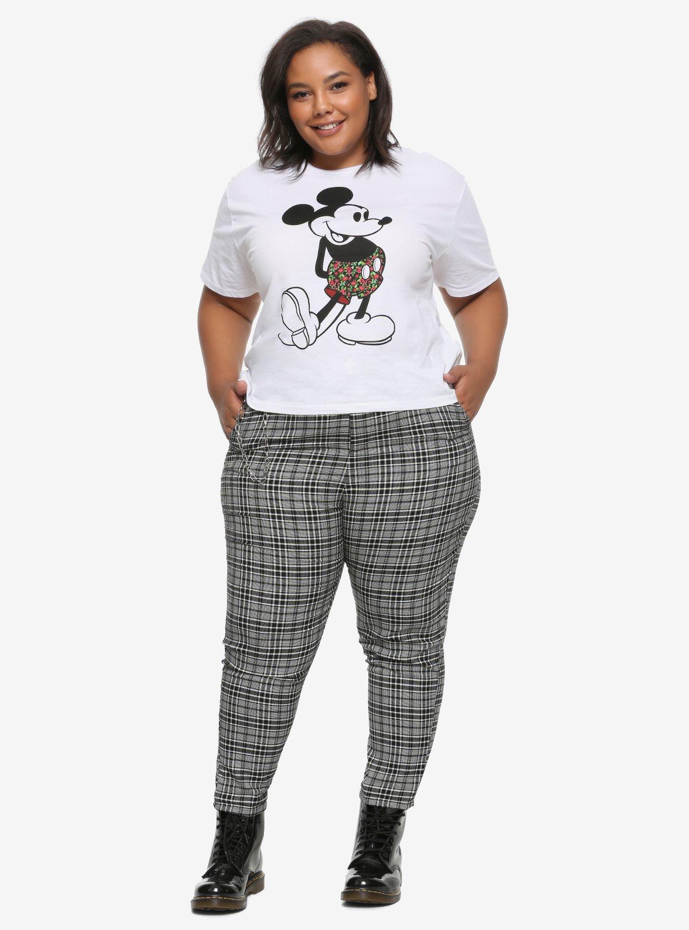 Disney Mickey Mouse Rose Shorts Girls T-Shirt Plus Size, BLACK, alternate
