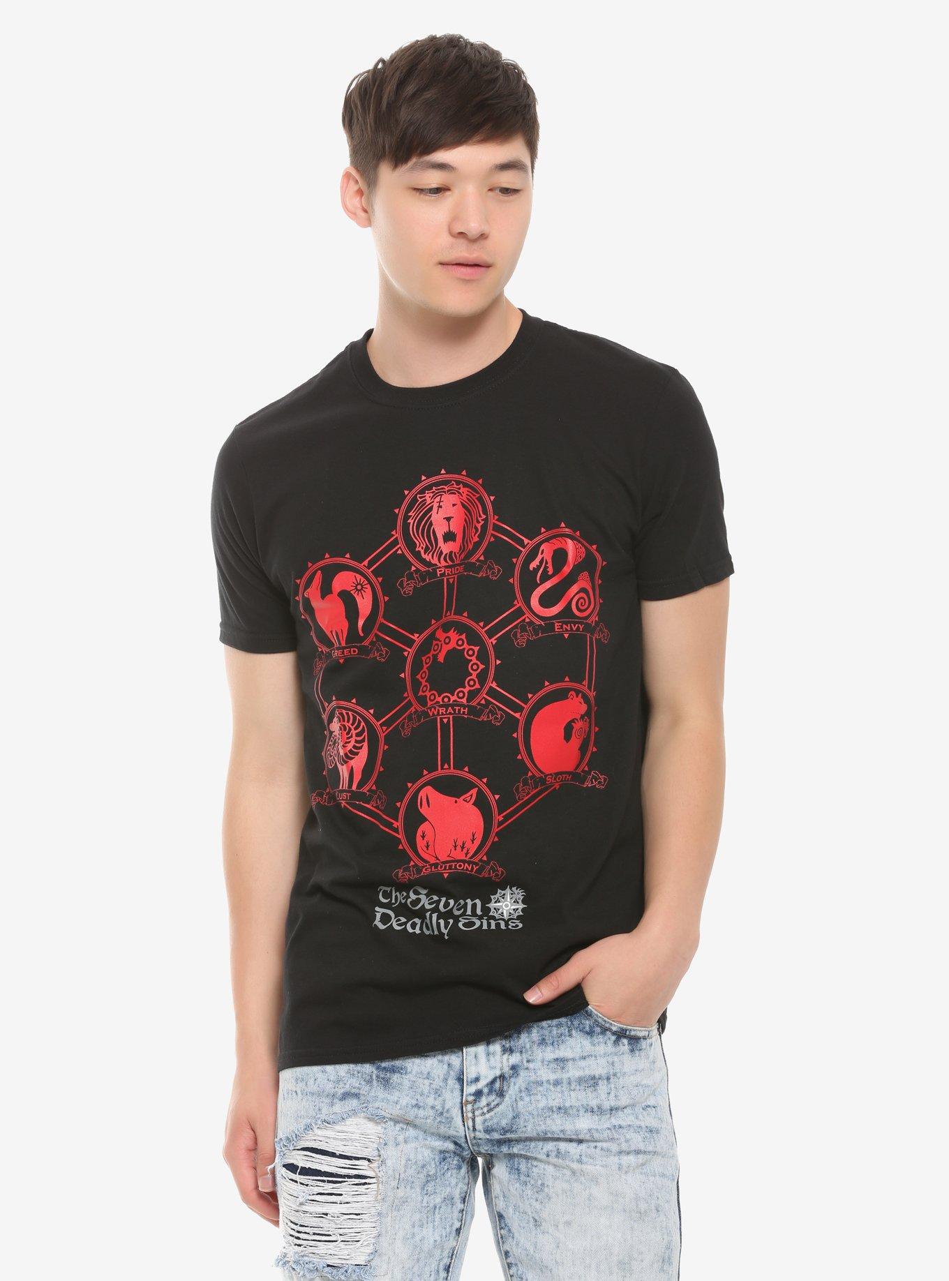 The Seven Deadly Sins Beast Symbols T-Shirt, RED, alternate