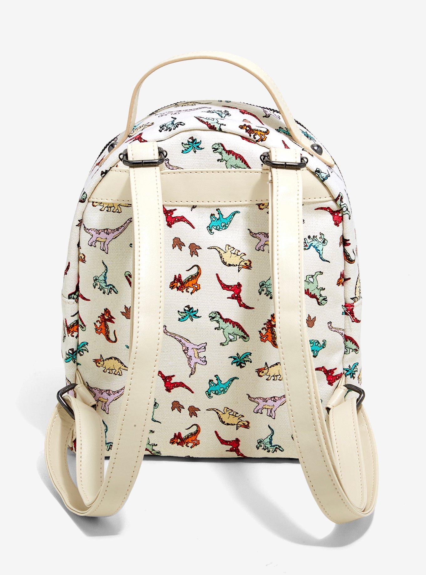 Dinosaurs Print Canvas Mini Backpack, , alternate