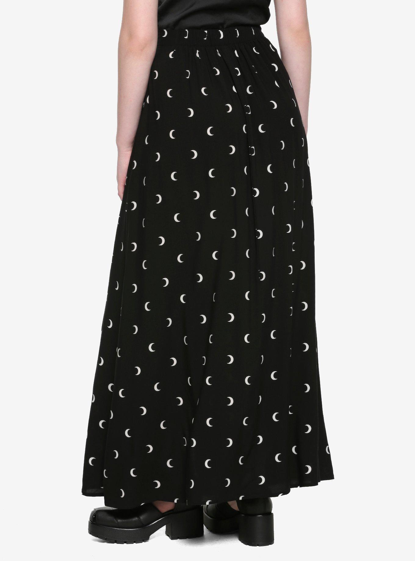 Crescent Moon Maxi Skirt, BLACK, alternate