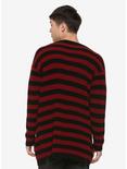 Red & Black Striped Cardigan, , alternate
