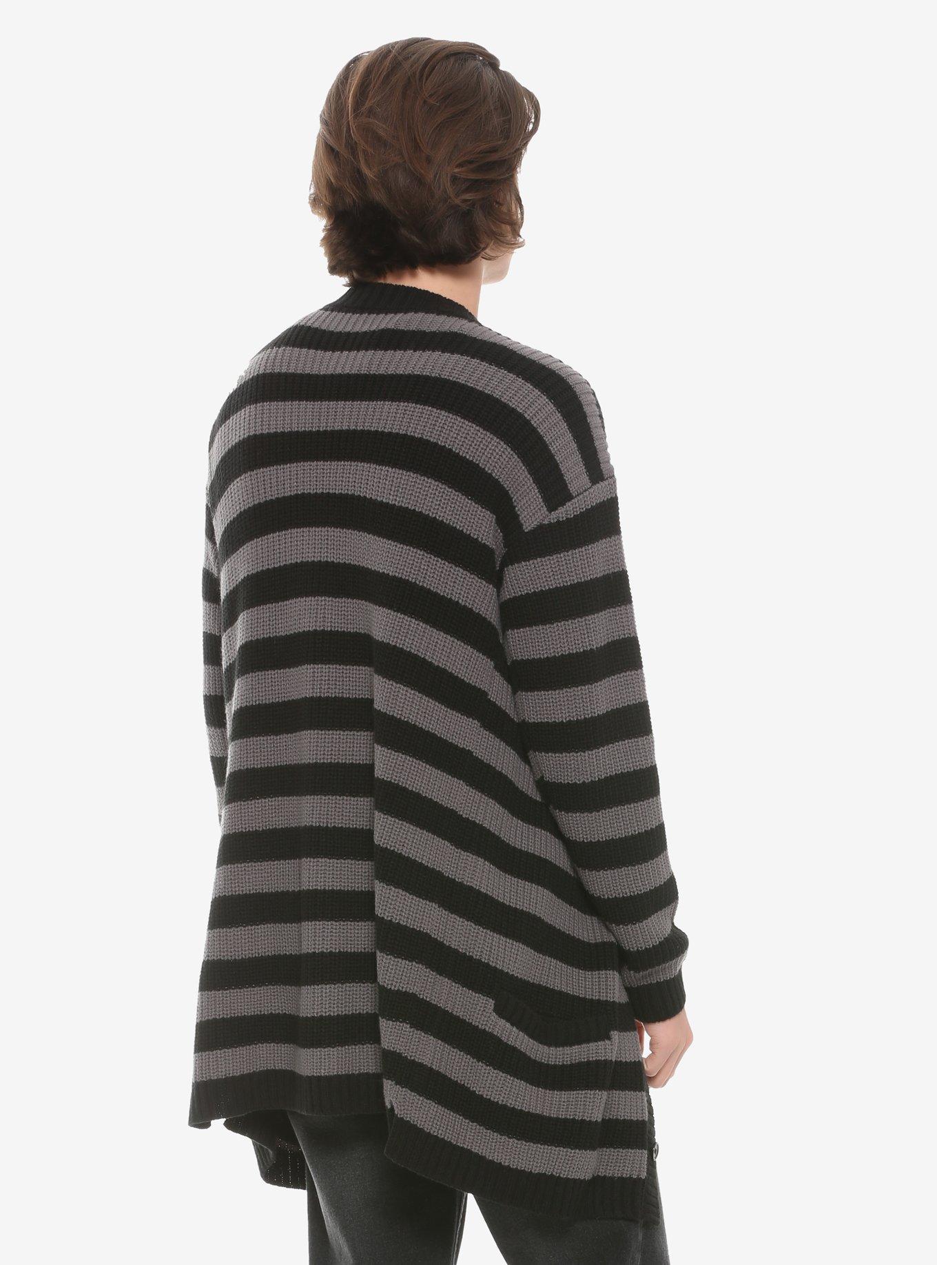 Black and 2025 grey striped cardigan