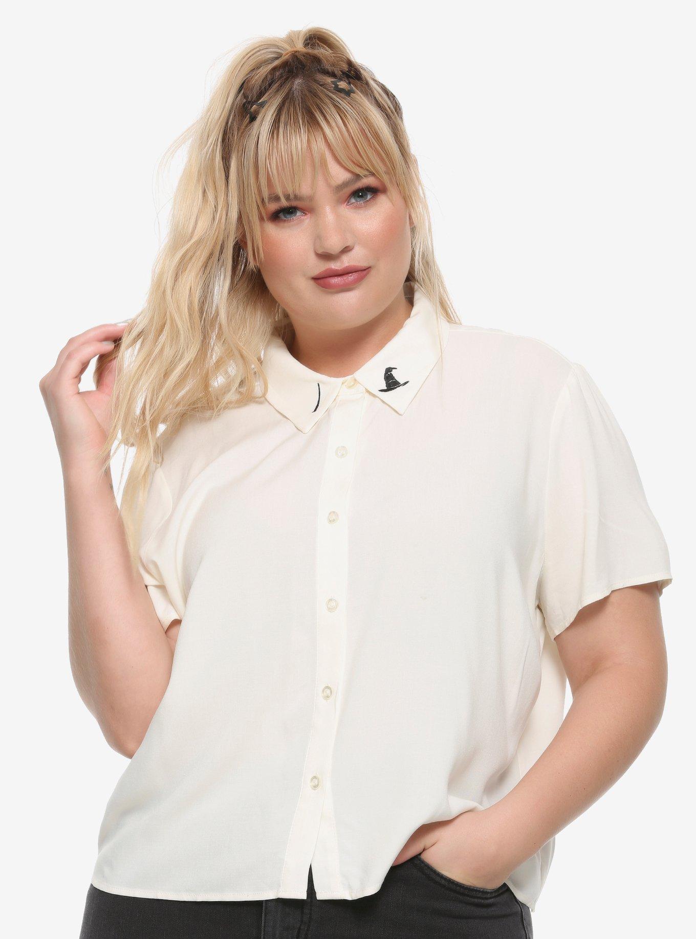 Harry Potter Cream Girls Woven Button-Up Plus Size, MULTI, alternate