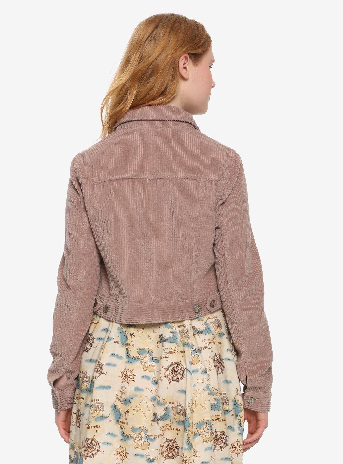 Mauve Crop Girls Corduroy Jacket, MAUVE, alternate