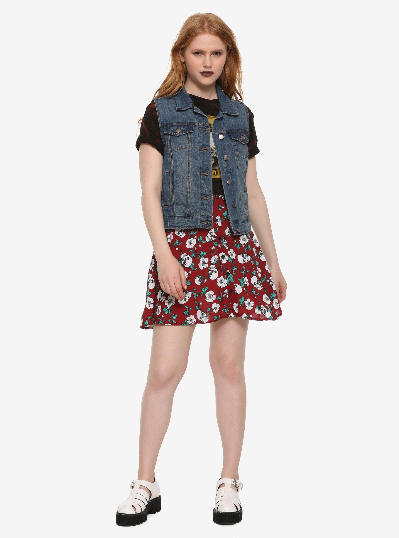 Medium Wash Denim Vest with Pockets, DARK WASH, alternate