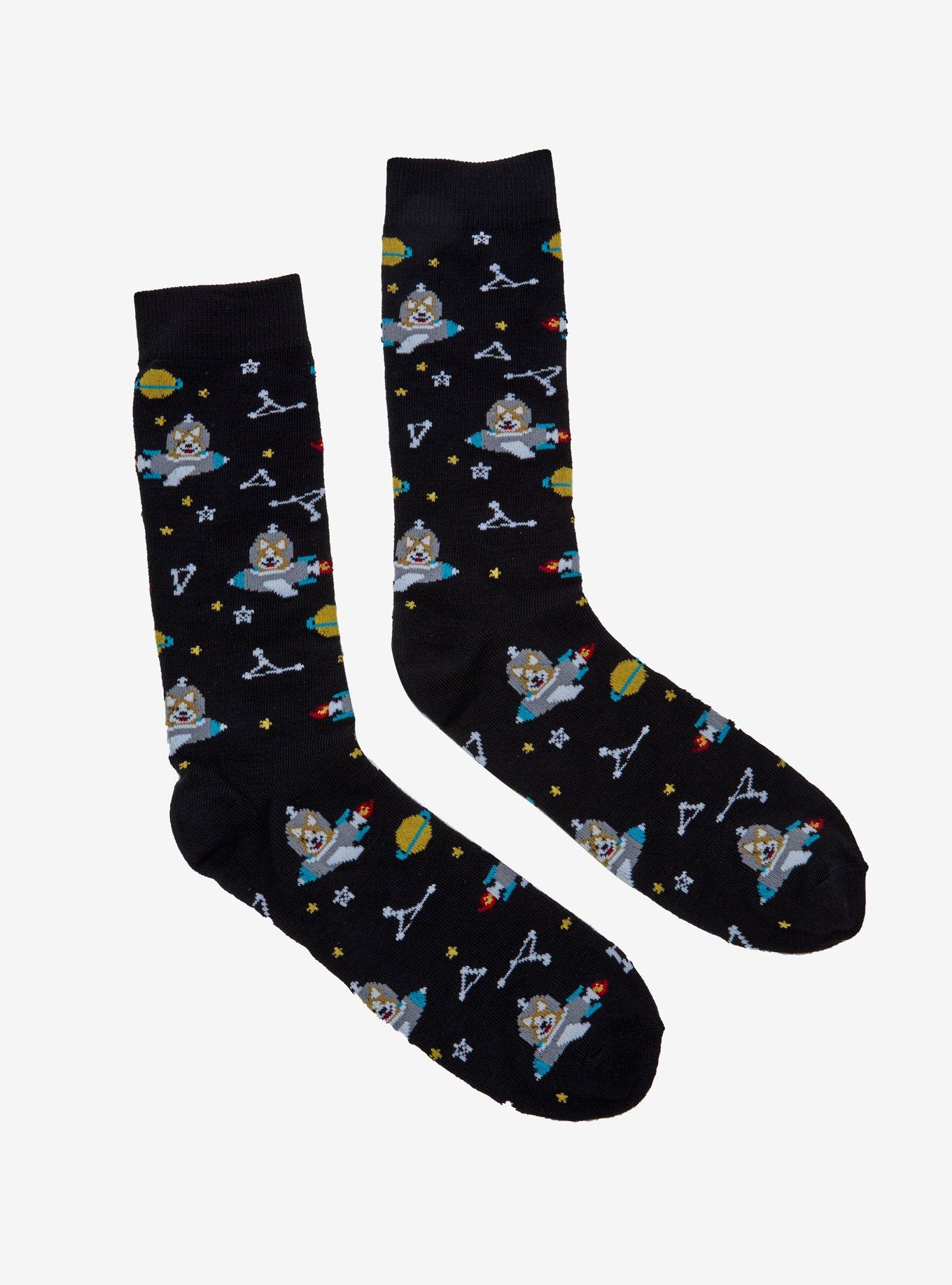 Space Corgi Crew Socks, , alternate