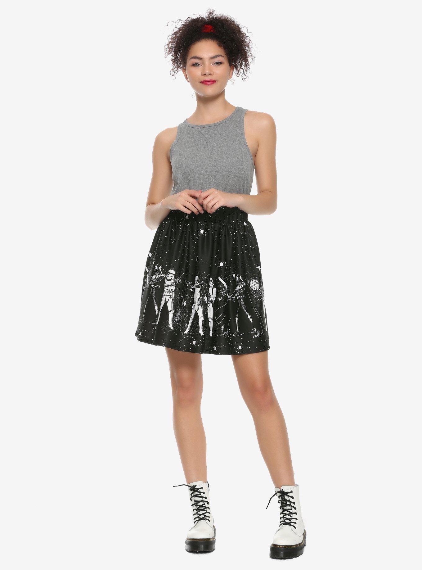 Her Universe Star Wars Dark Side Skater Skirt, BLACK, alternate