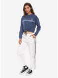 Disney Lilo & Stitch Tie-Front Girls Crop Sweatshirt, BLUE, alternate