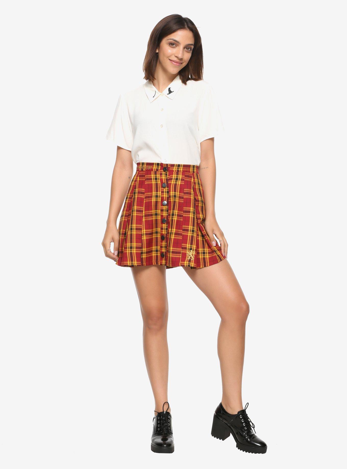 Harry Potter Gryffindor Pleated Plaid Skirt, , alternate