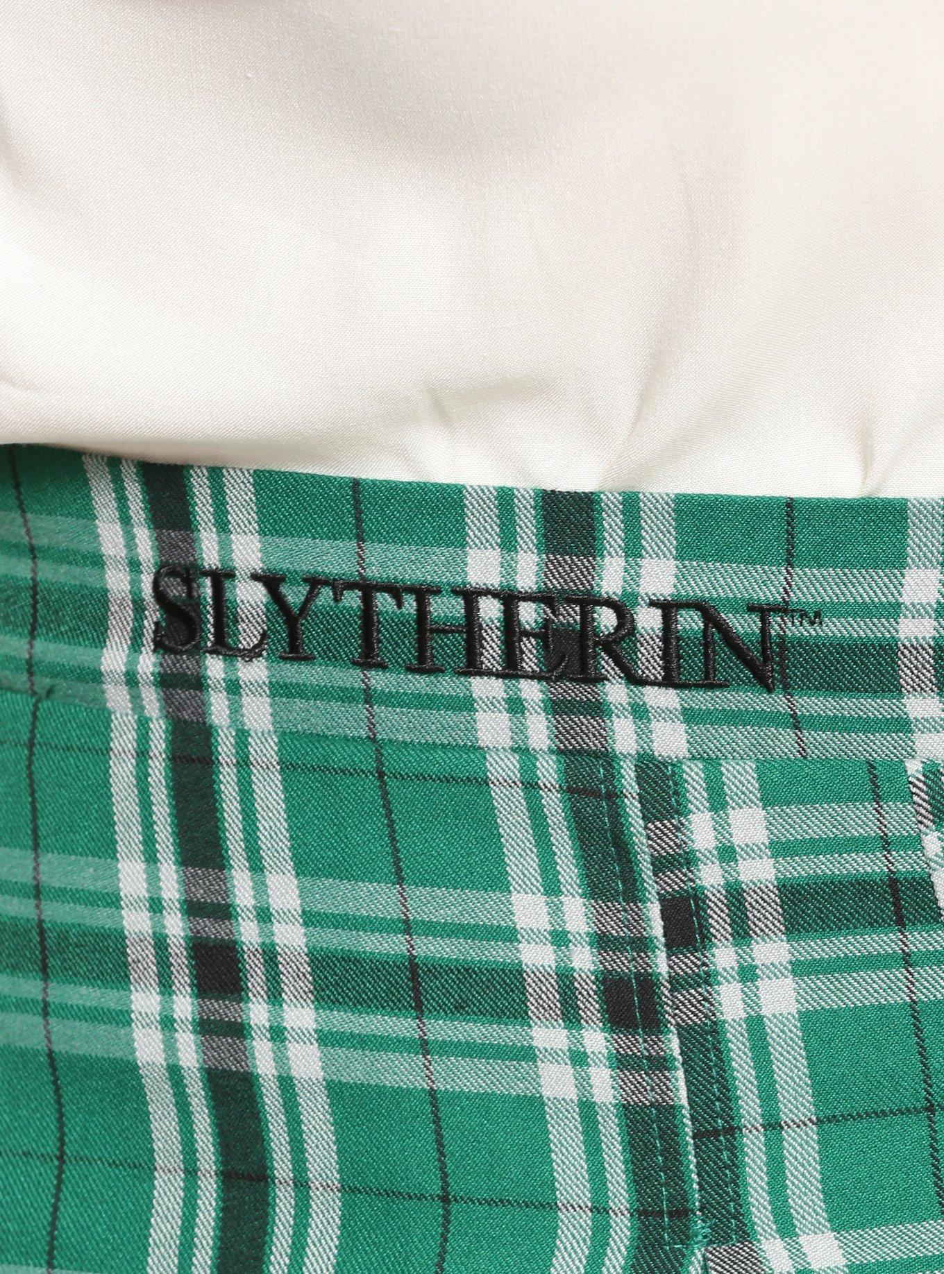 Harry Potter Slytherin Pleated Plaid Skirt Plus Size, PLAID - GREEN, alternate